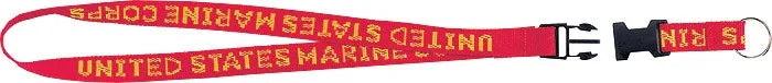 Red - UNITED STATES MARINE CORPS Neck Strap with Key Ring