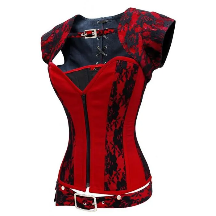 Redmond Red Corset With Detachable Belt And Jacket