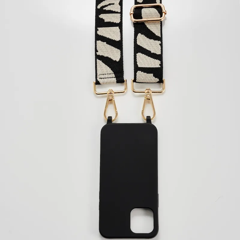 Reverse Black Leaf Woven Strap