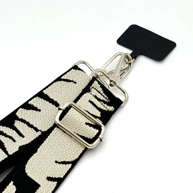 Reverse Black Leaf Woven Strap