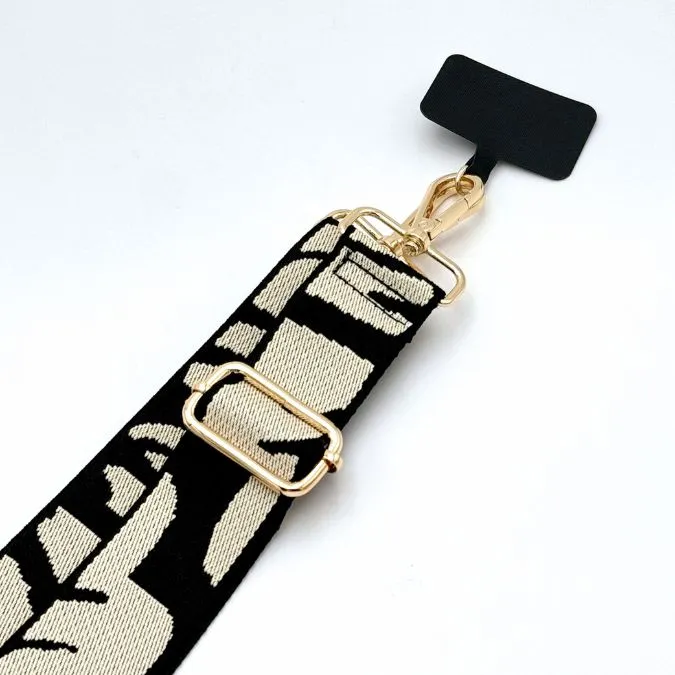 Reverse Black Leaf Woven Strap