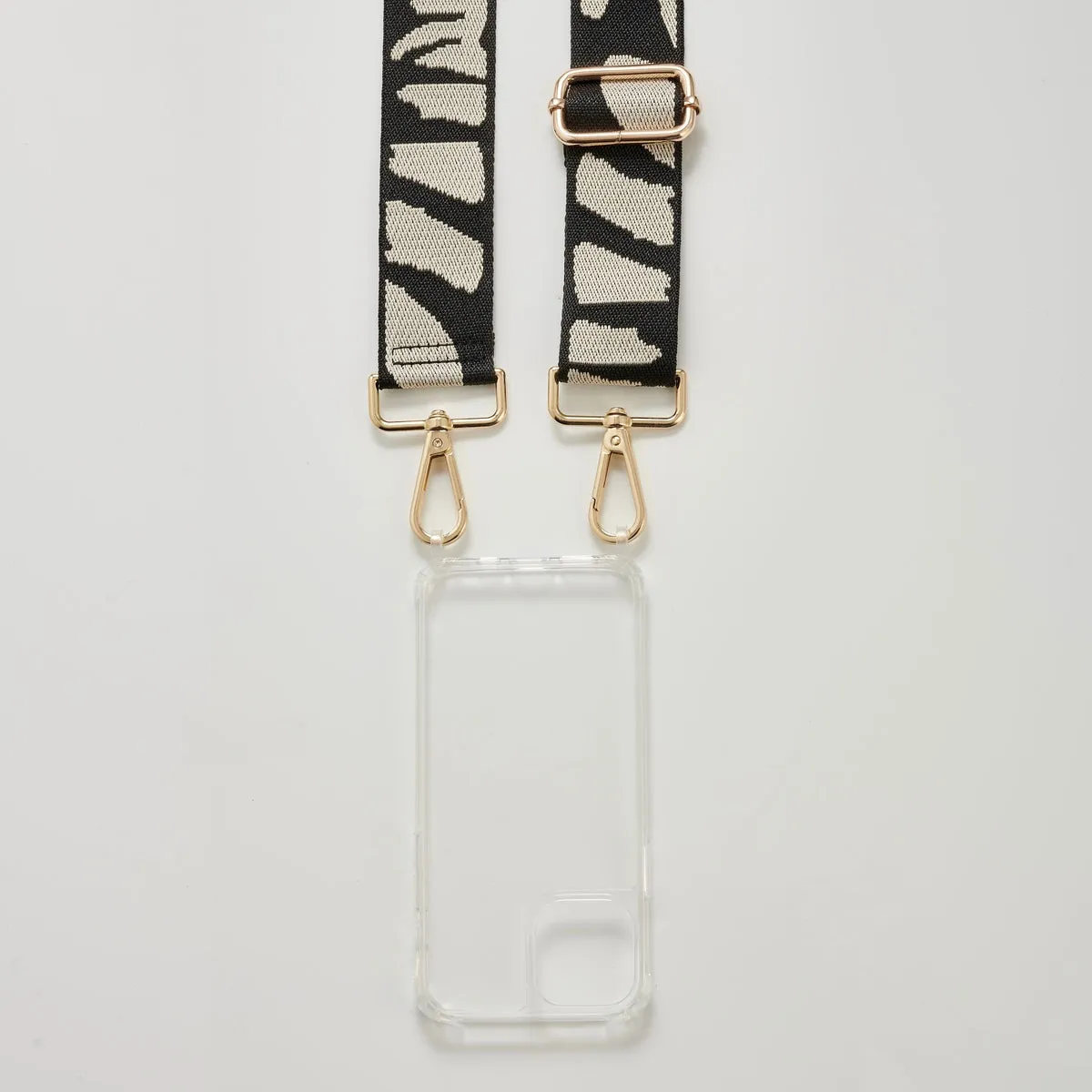 Reverse Black Leaf Woven Strap