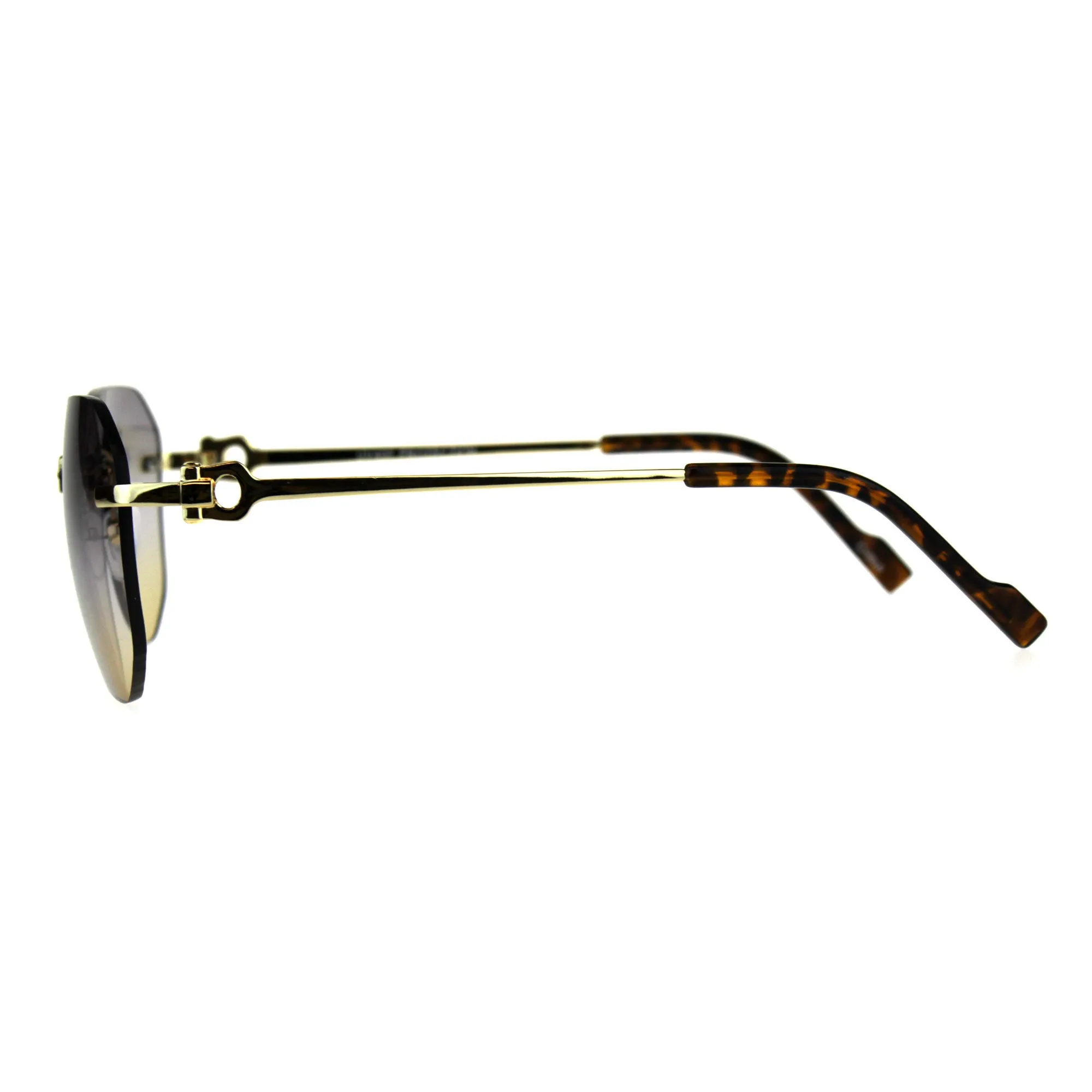 Rimless Designer Style Sunglasses (2-tone Color Lens)