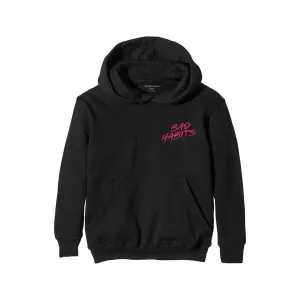 Rockoff Ed Sheeran Unisex Pullover Hoodie: Bad Habits, Back Print, Black