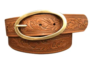 Roper Belt Womens Bridle Leather Embossed
