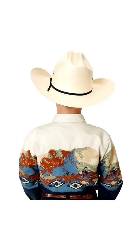 Roper Boy's Border Print Western Shirt