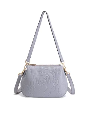 ROSIE 3 COMPARTMENT LEATHER XBODY BAG- E1-8285A-CORNFLOWER-SALE