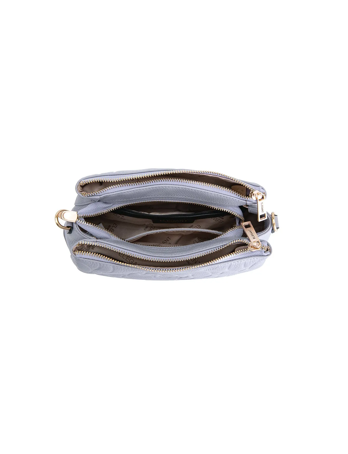 ROSIE 3 COMPARTMENT LEATHER XBODY BAG- E1-8285A-CORNFLOWER-SALE