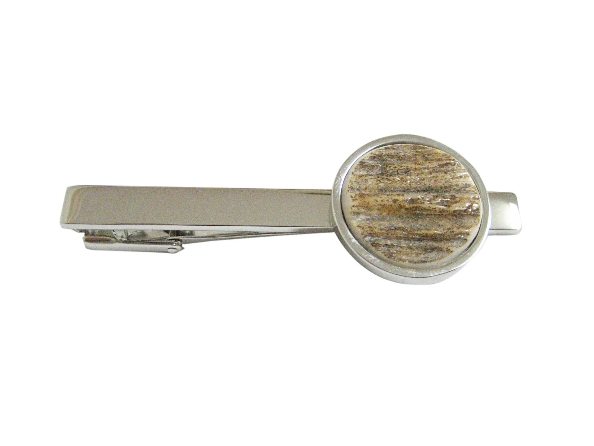 Round Deer Antler Square Tie Clip