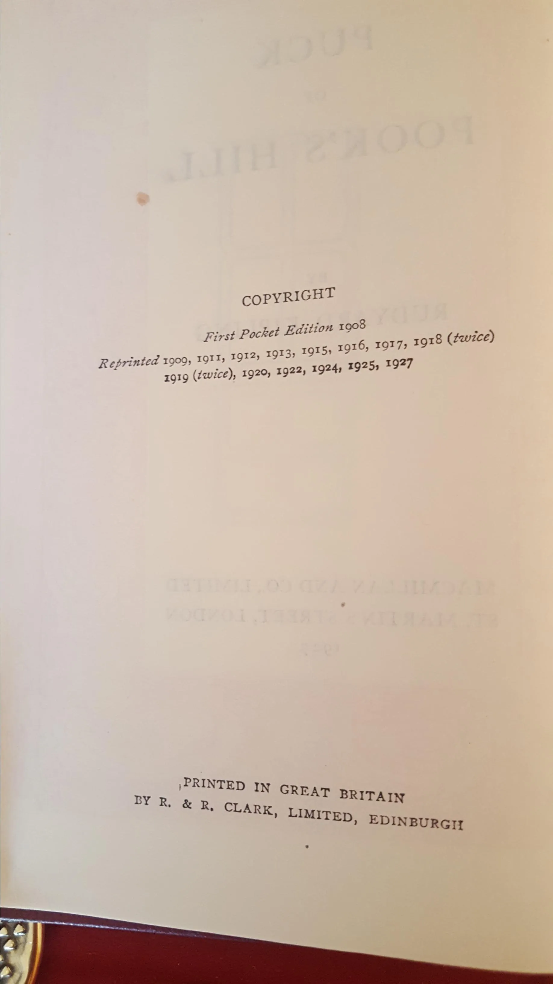 Rudyard Kipling - Puck Of Pook's Hill, Macmillan, 1927