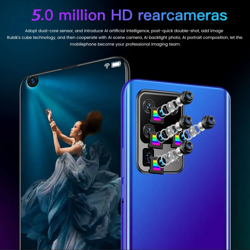 S30U Plus Mobile Phone 6.7-inch High-definition Large-screen 2 16GB Smartphone black_European plug