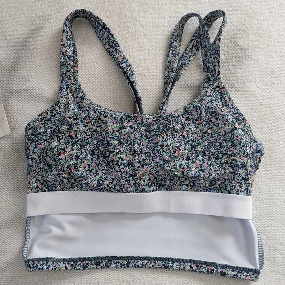 Sage Collective Set Blue Longline Sports Bra and Biker Shorts Size Medium NWT