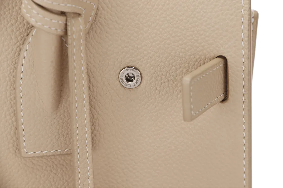 SAINT LAURENT (YSL) SAC DE JOUR BEIGE (FLY 421863.1017) CALF LEATHER SILVER HARDWARE WITH STRAPS AND DUST COVER