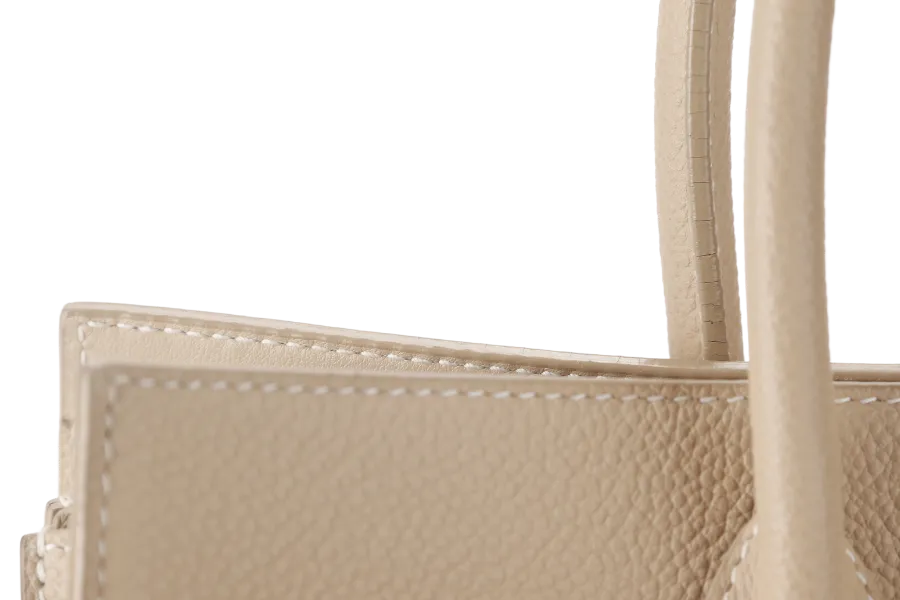 SAINT LAURENT (YSL) SAC DE JOUR BEIGE (FLY 421863.1017) CALF LEATHER SILVER HARDWARE WITH STRAPS AND DUST COVER