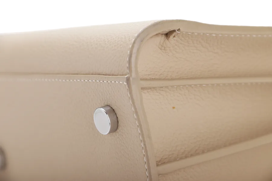 SAINT LAURENT (YSL) SAC DE JOUR BEIGE (FLY 421863.1017) CALF LEATHER SILVER HARDWARE WITH STRAPS AND DUST COVER