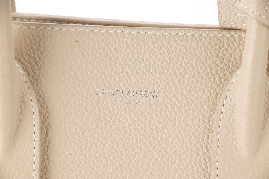 SAINT LAURENT (YSL) SAC DE JOUR BEIGE (FLY 421863.1017) CALF LEATHER SILVER HARDWARE WITH STRAPS AND DUST COVER