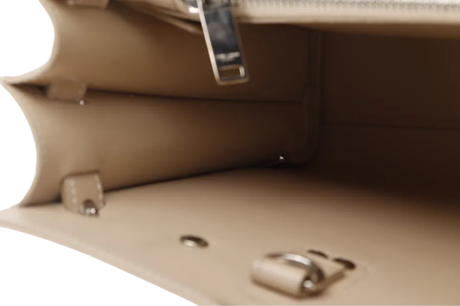 SAINT LAURENT (YSL) SAC DE JOUR BEIGE (FLY 421863.1017) CALF LEATHER SILVER HARDWARE WITH STRAPS AND DUST COVER