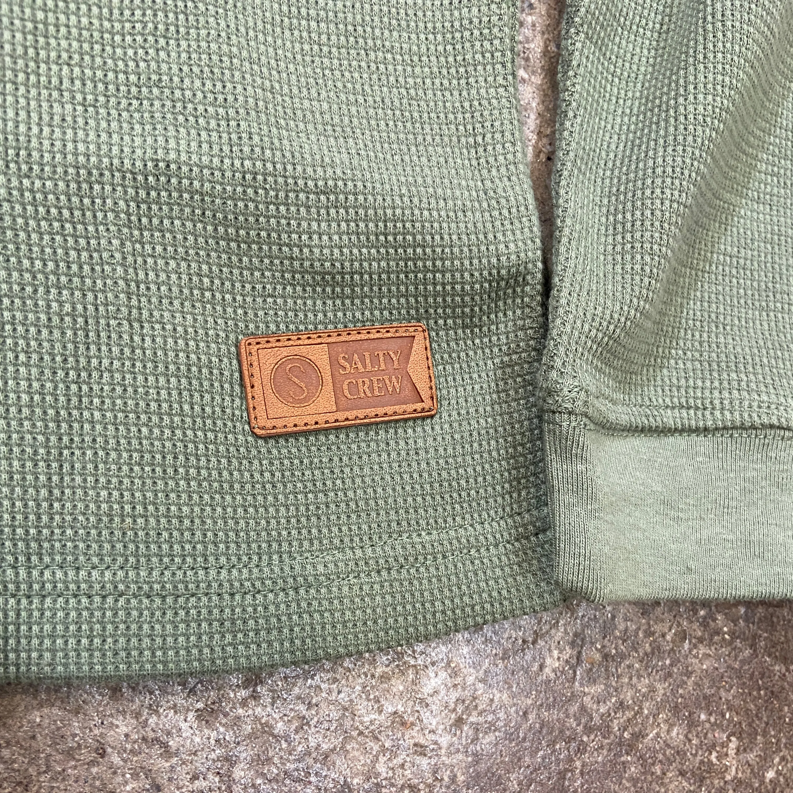 SALTY CREW   DAYBREAK THERMAL CREW (WAFFLE) - OLIVE