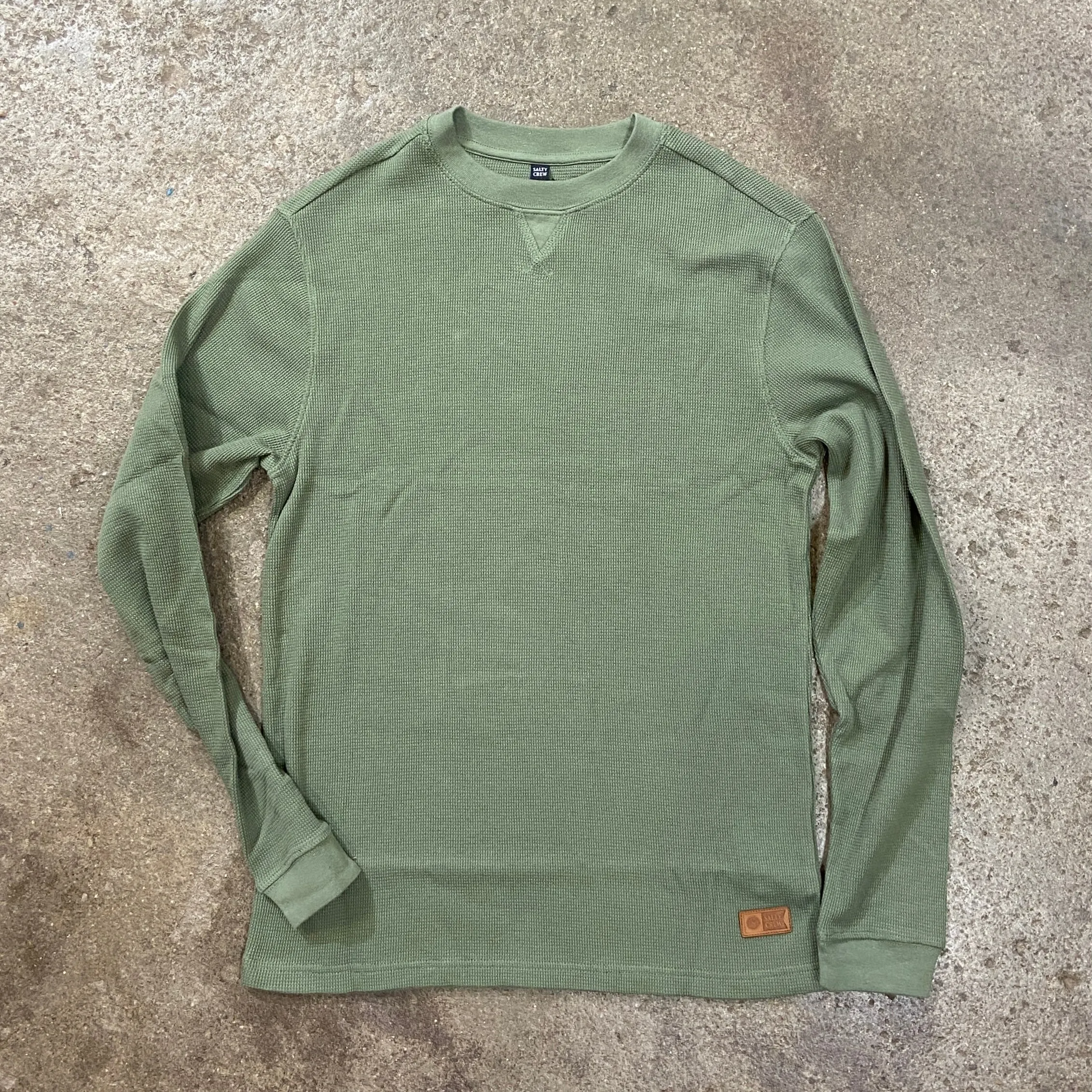 SALTY CREW   DAYBREAK THERMAL CREW (WAFFLE) - OLIVE