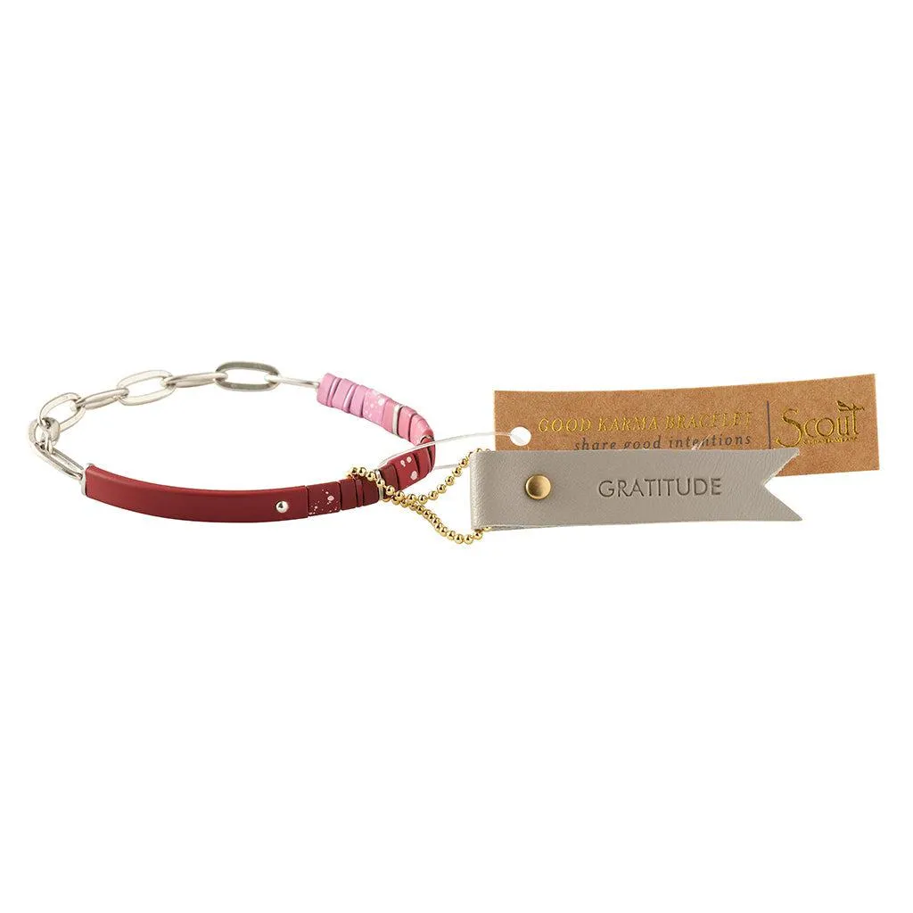 Scout Curated Wears Good Karma Ombre Chain Bracelet - Gratitude Mulberry/Silver