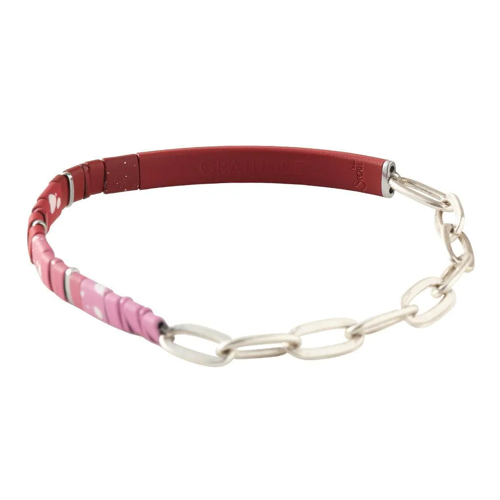 Scout Curated Wears Good Karma Ombre Chain Bracelet - Gratitude Mulberry/Silver