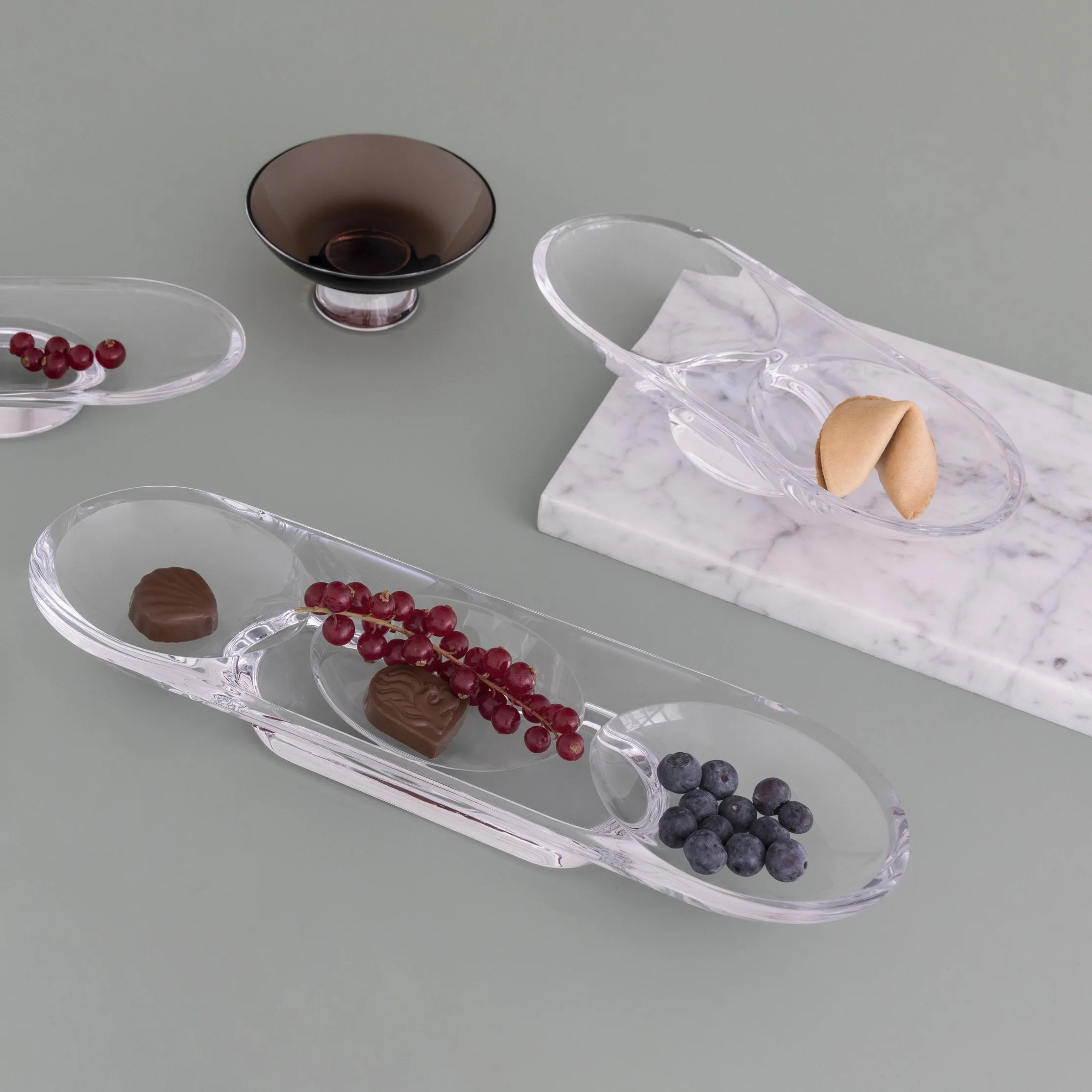 Silhouette Compartment Tray 2 Sections Curved