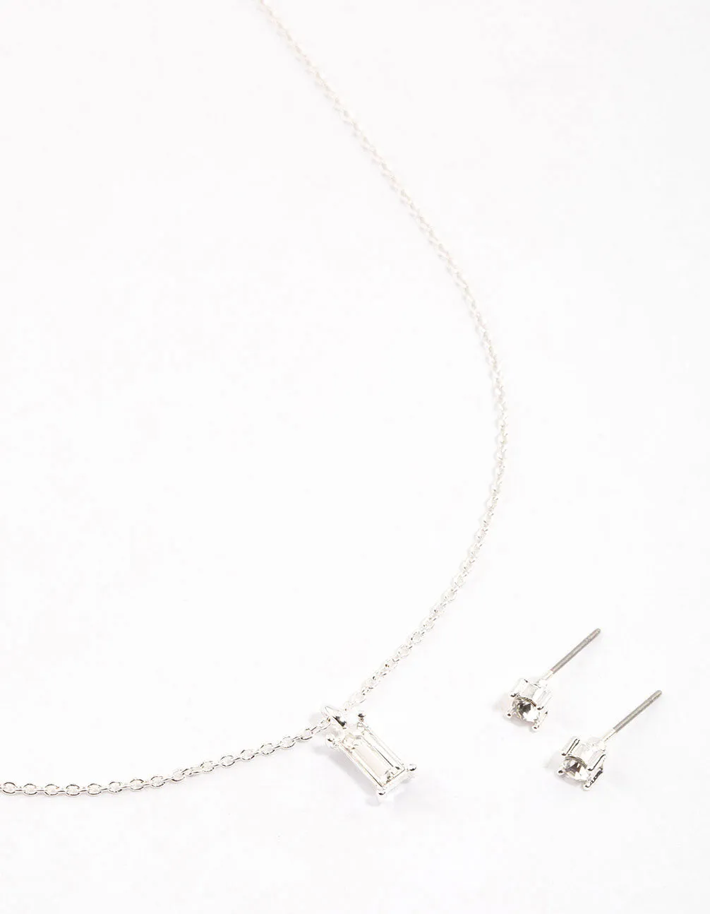 Silver Baguette Drop Jewellery & Polishing Set
