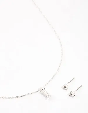 Silver Baguette Drop Jewellery & Polishing Set