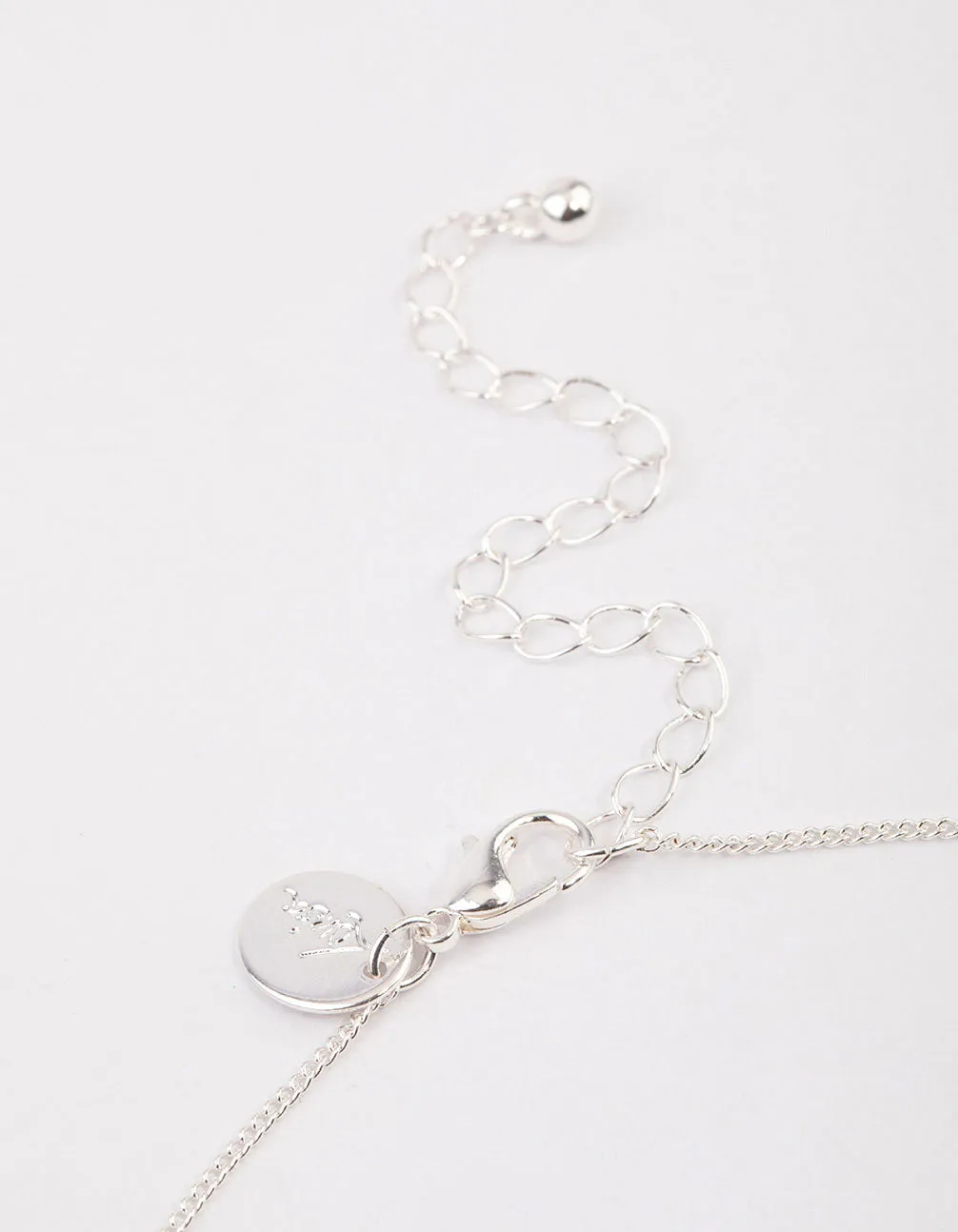 Silver Freshwater Pearl Diamante Drop Necklace & Polishing Set