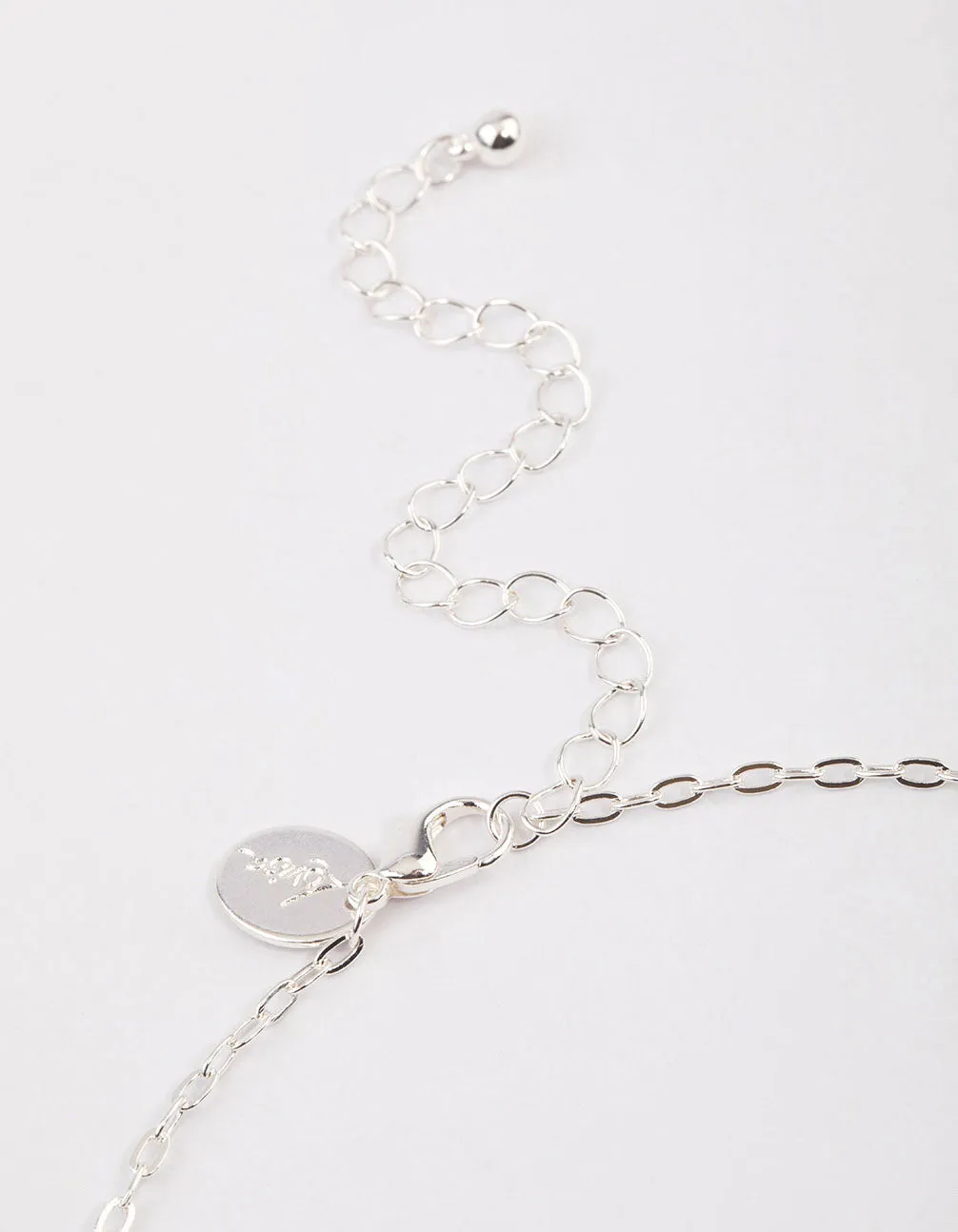 Silver Linked Circle Diamante Necklace & Polishing Set
