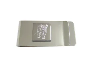 Silver Toned Etched Cheetah Cub Money Clip