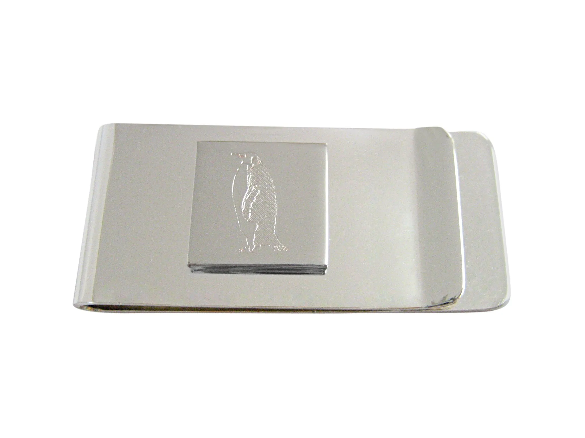 Silver Toned Etched Penguin Money Clip
