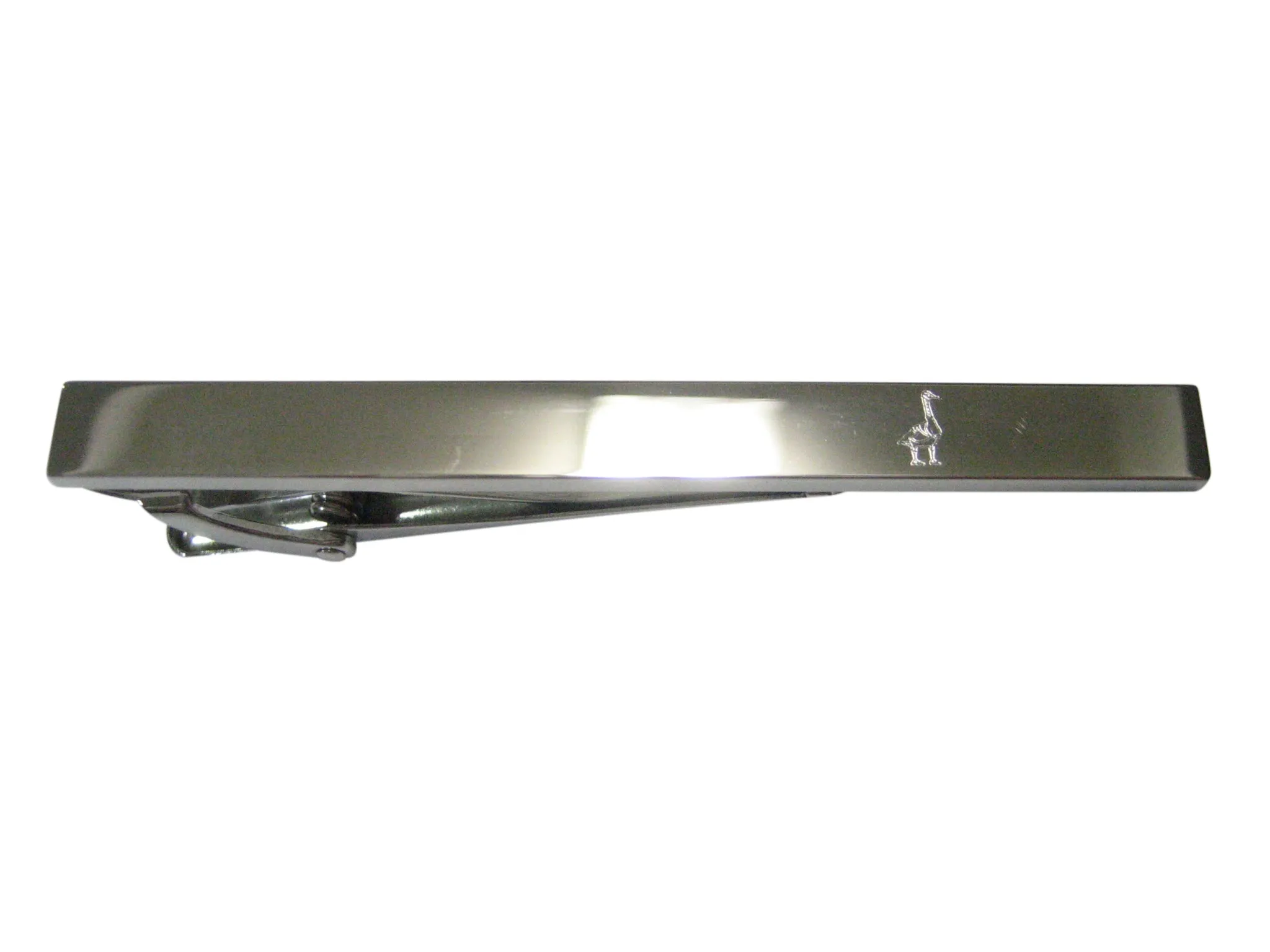 Silver Toned Etched Sleek Goose Bird Tie Clip