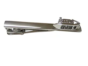 Silver Toned Steam Boat Square Tie Clip