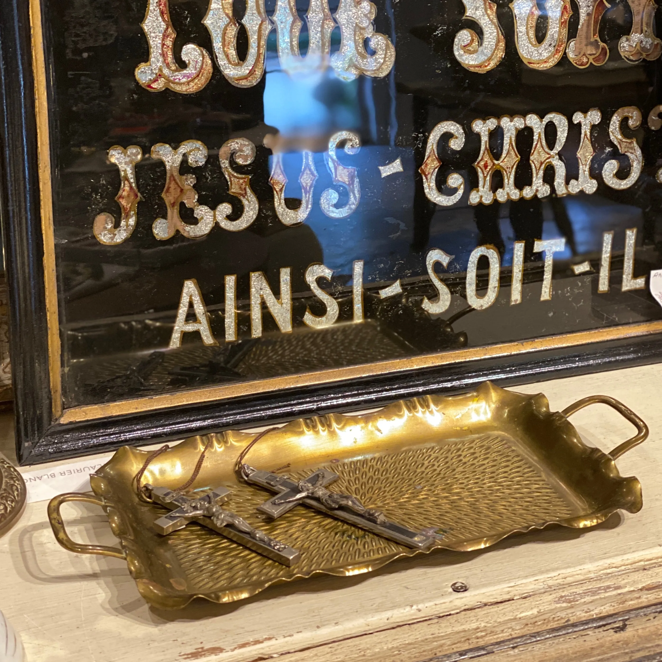 Small Vintage French Brass Tray