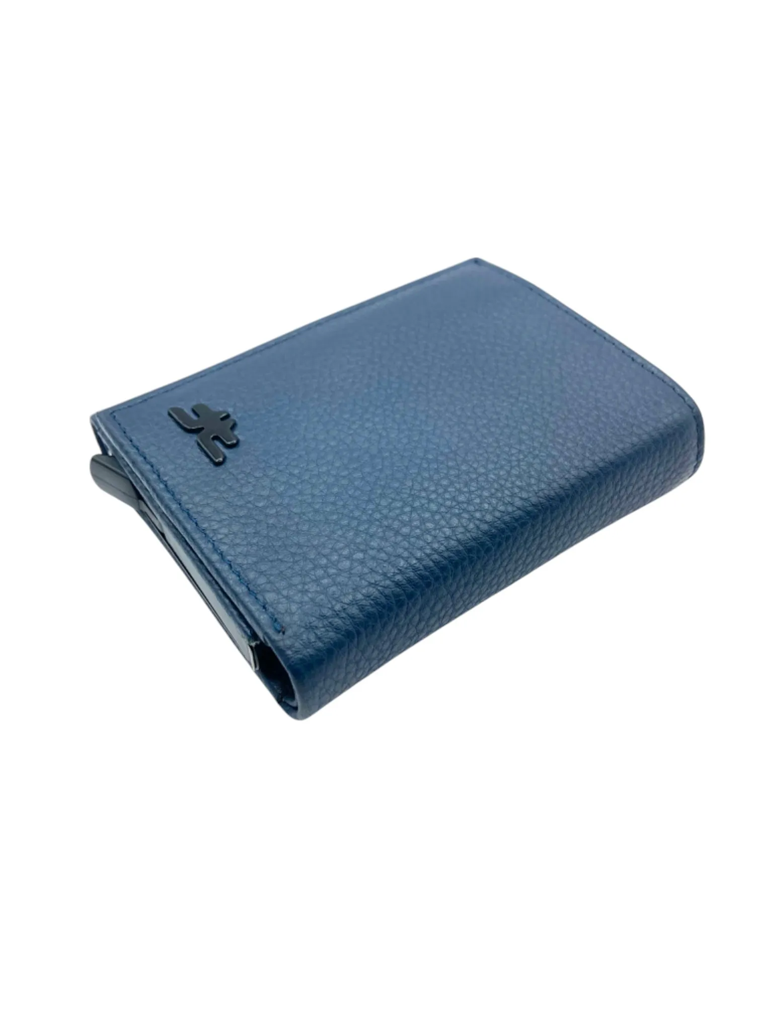 Smart Pop-Up Metallic Card Holder Tri-Fold Wallet in Leather # TRI - 4522.NEW-Buton