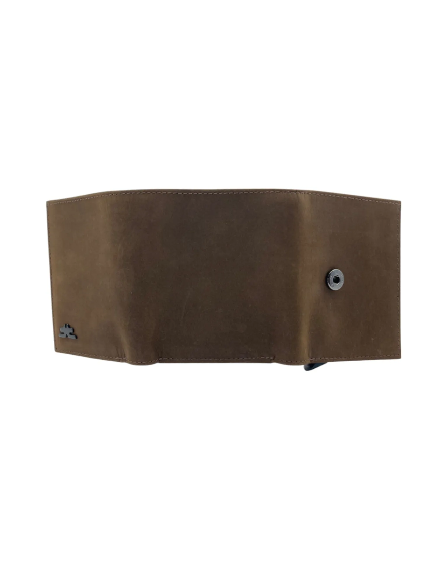 Smart Pop-Up Metallic Card Holder Tri-Fold Wallet in Leather # TRI - 4522.NEW-Buton