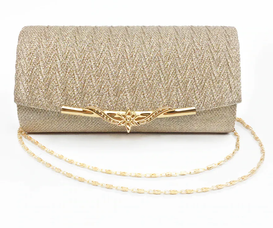 Snap-Shut Evening Glitter Clutch Bag Sequin Handbag with Shoulder Strap