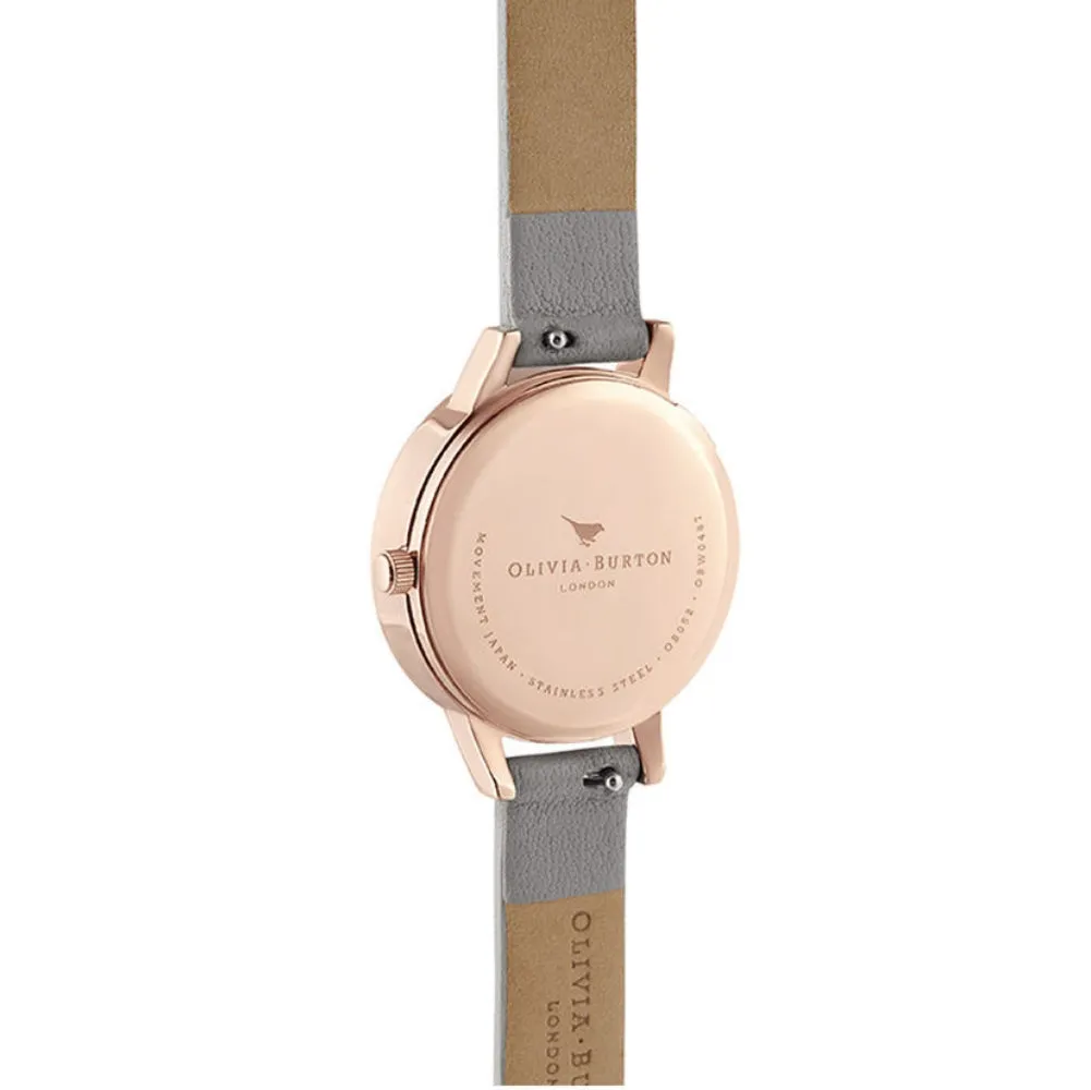 Snow Globe Winter Bunny Midi Dial Grey and Rose Gold Watch