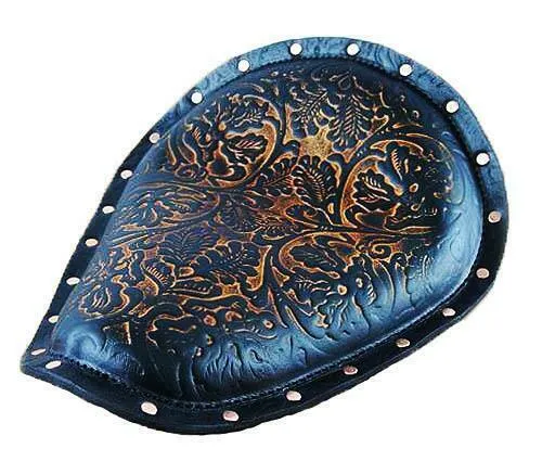Spring Seat Harley Sportster Chopper 12x15x1" Ant Br Oak Leather  Copper Rivets