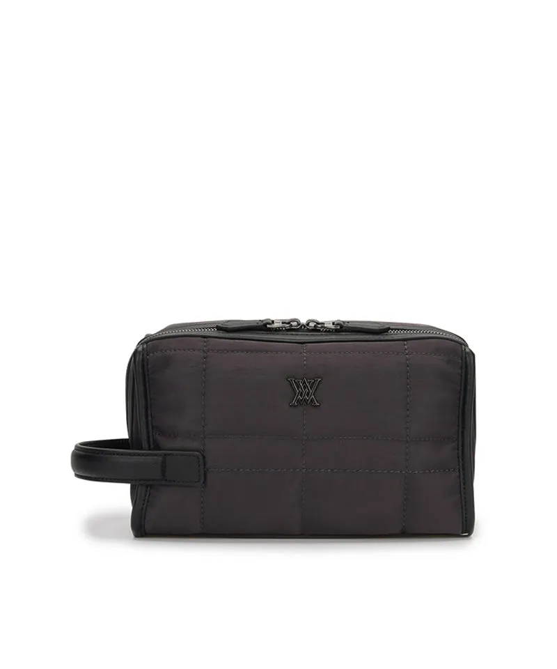 Square Stitch Pouch - Dark Gray