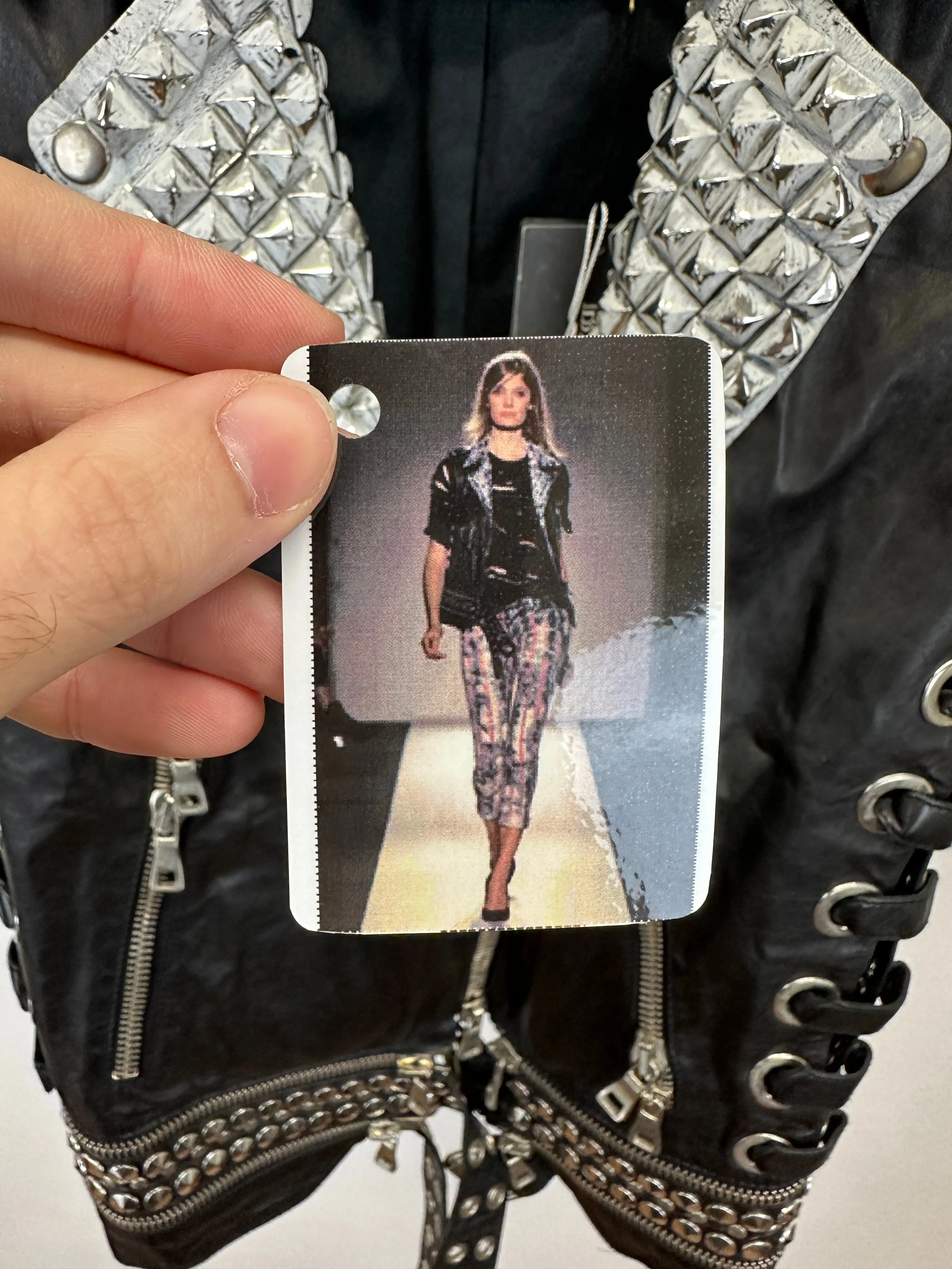 S/S2011 Balmain by Decarnin leather metal studded biker vest