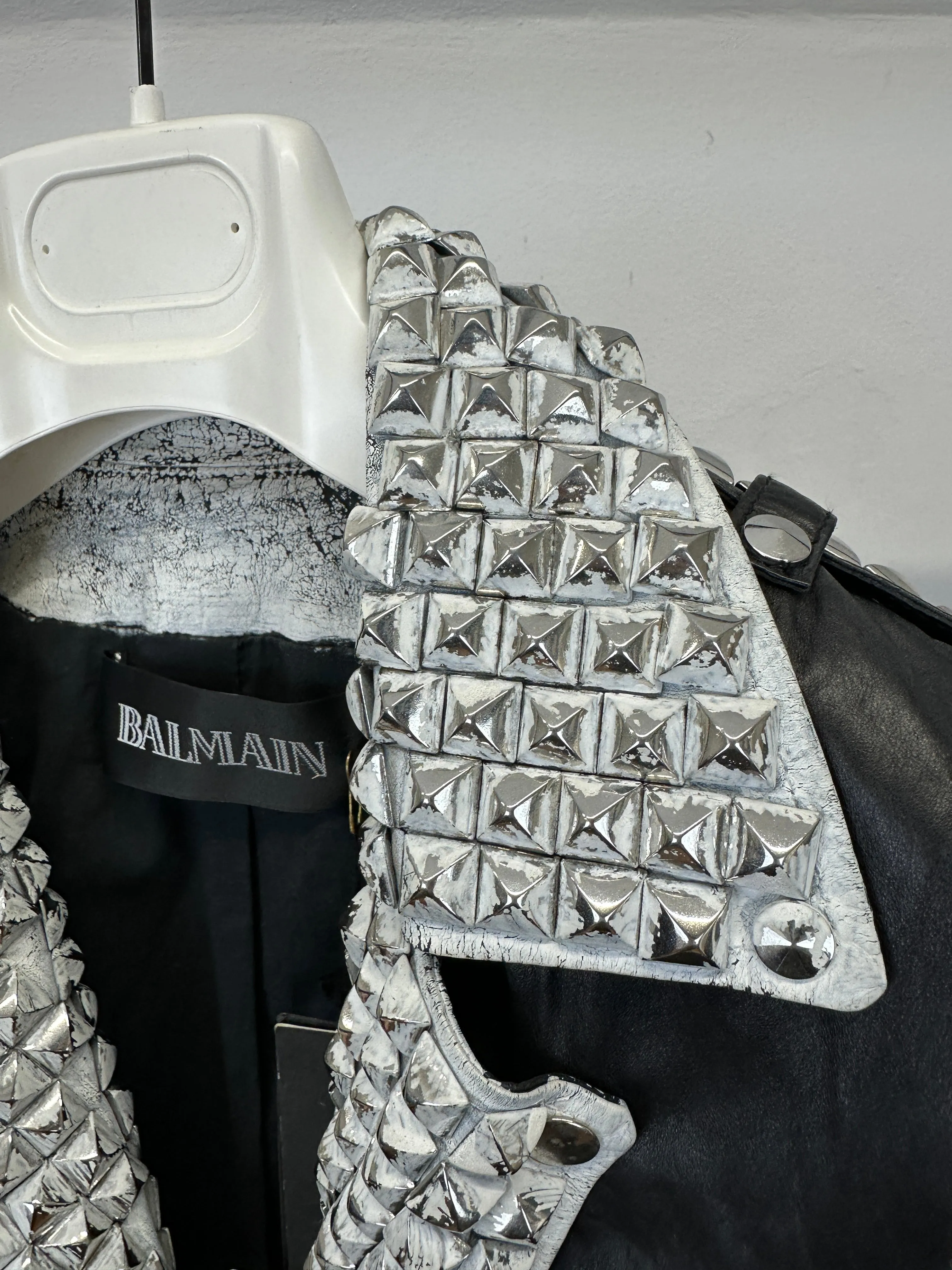 S/S2011 Balmain by Decarnin leather metal studded biker vest