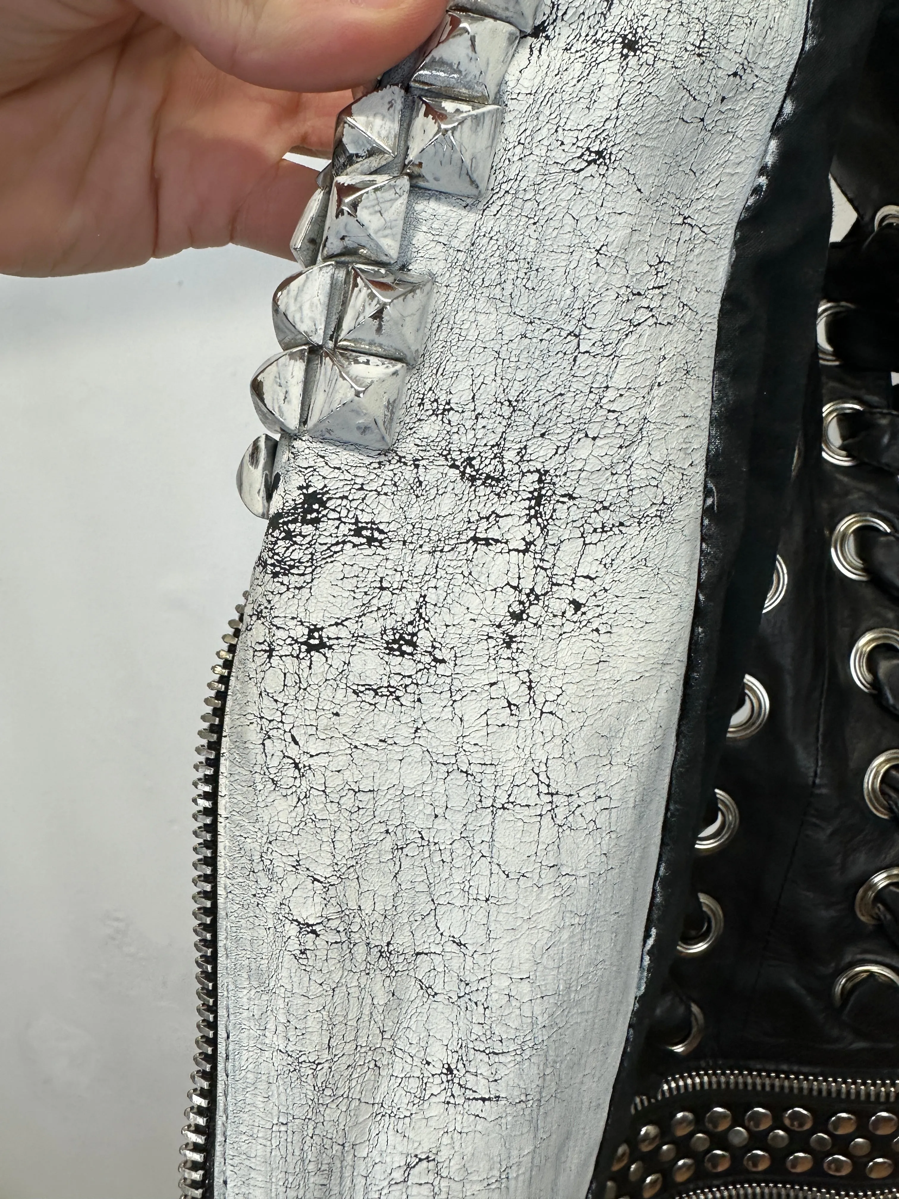 S/S2011 Balmain by Decarnin leather metal studded biker vest