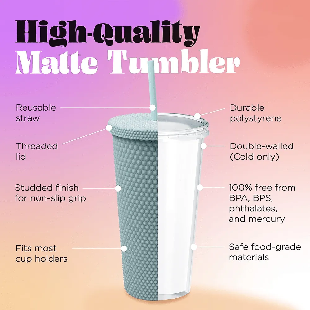 Starbucks Inspired Matte Studded Reusable Tumbler