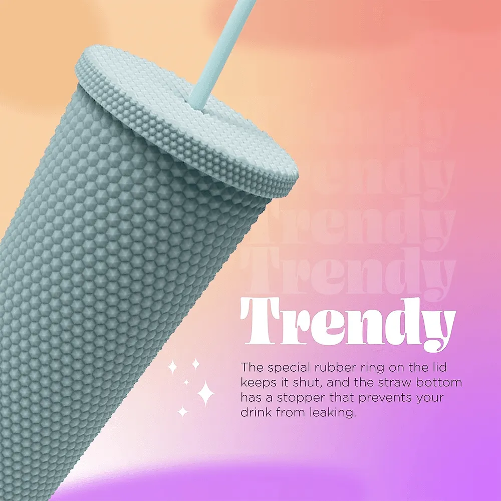 Starbucks Inspired Matte Studded Reusable Tumbler
