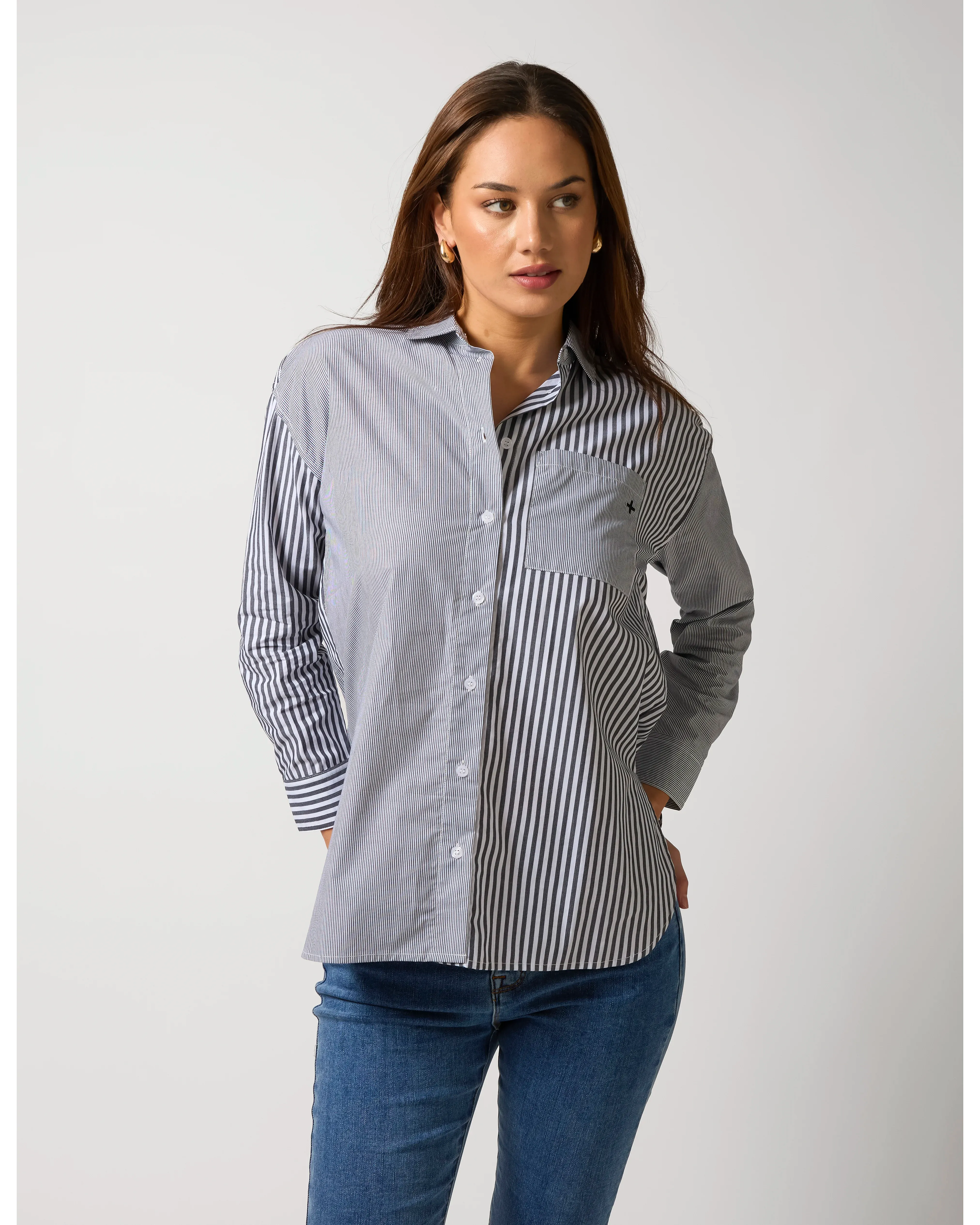 Stella   Gemma Essential Shirt - Black Strip