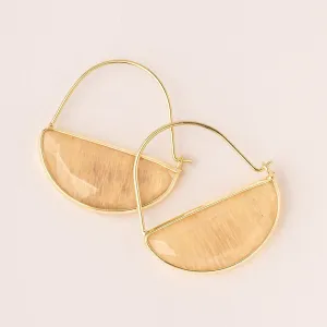 Stone Prism Hoop Earring Citrine/Gold