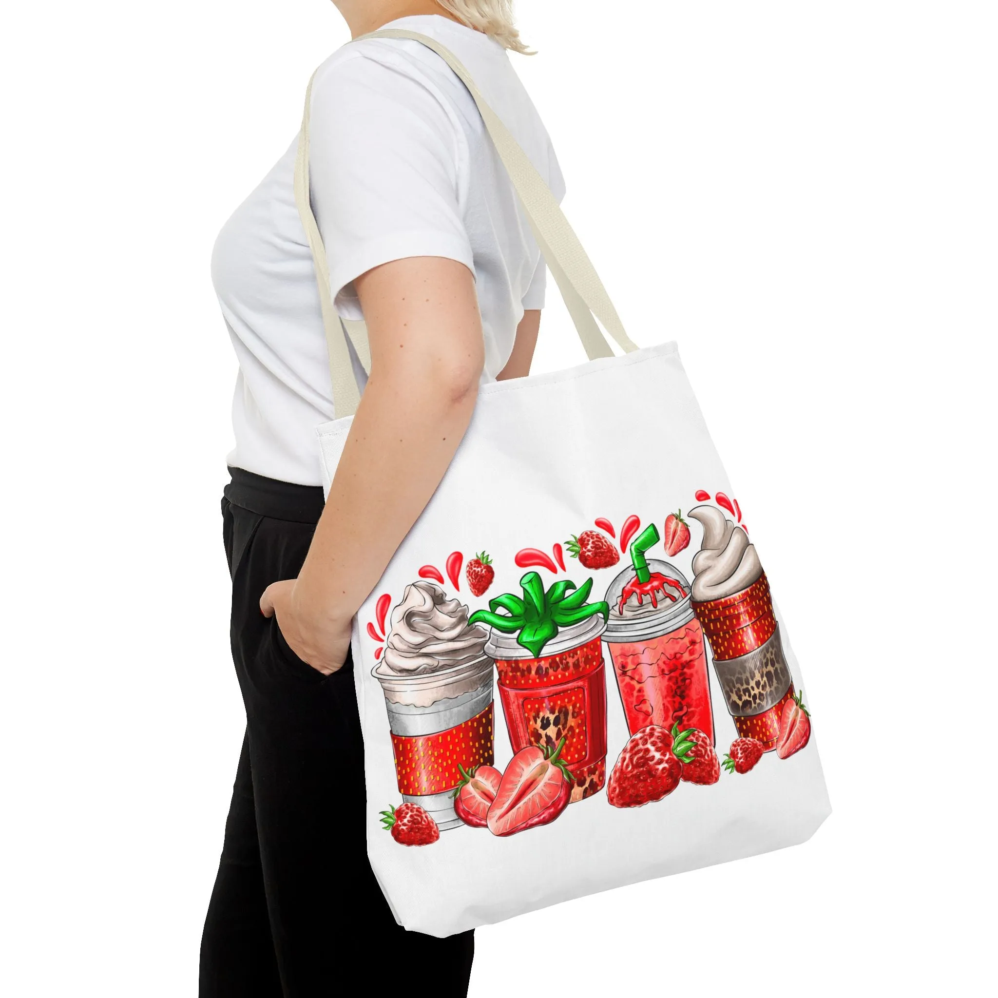 Strawberry Coffee Drink Tote Bag
