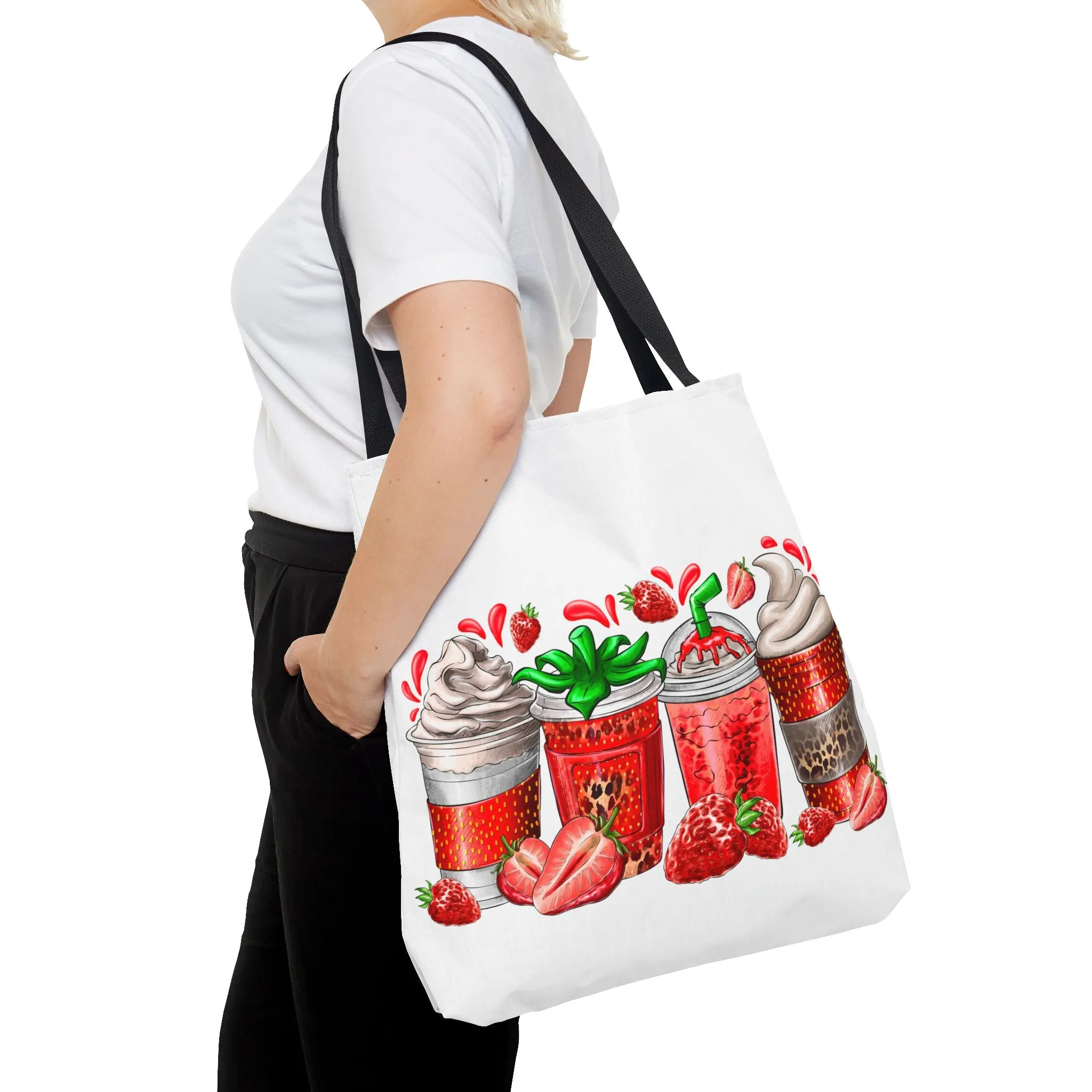Strawberry Coffee Drink Tote Bag